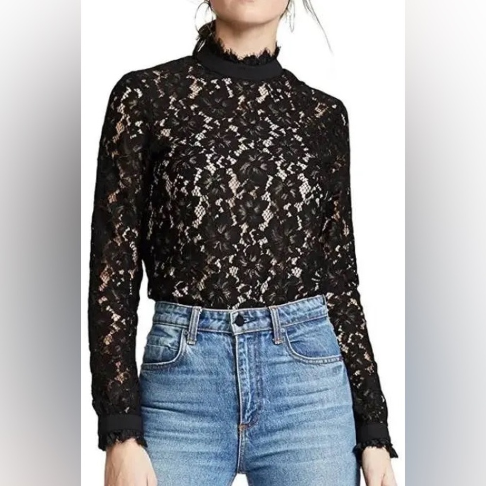 Wayf Black Lace Women's Blouse
